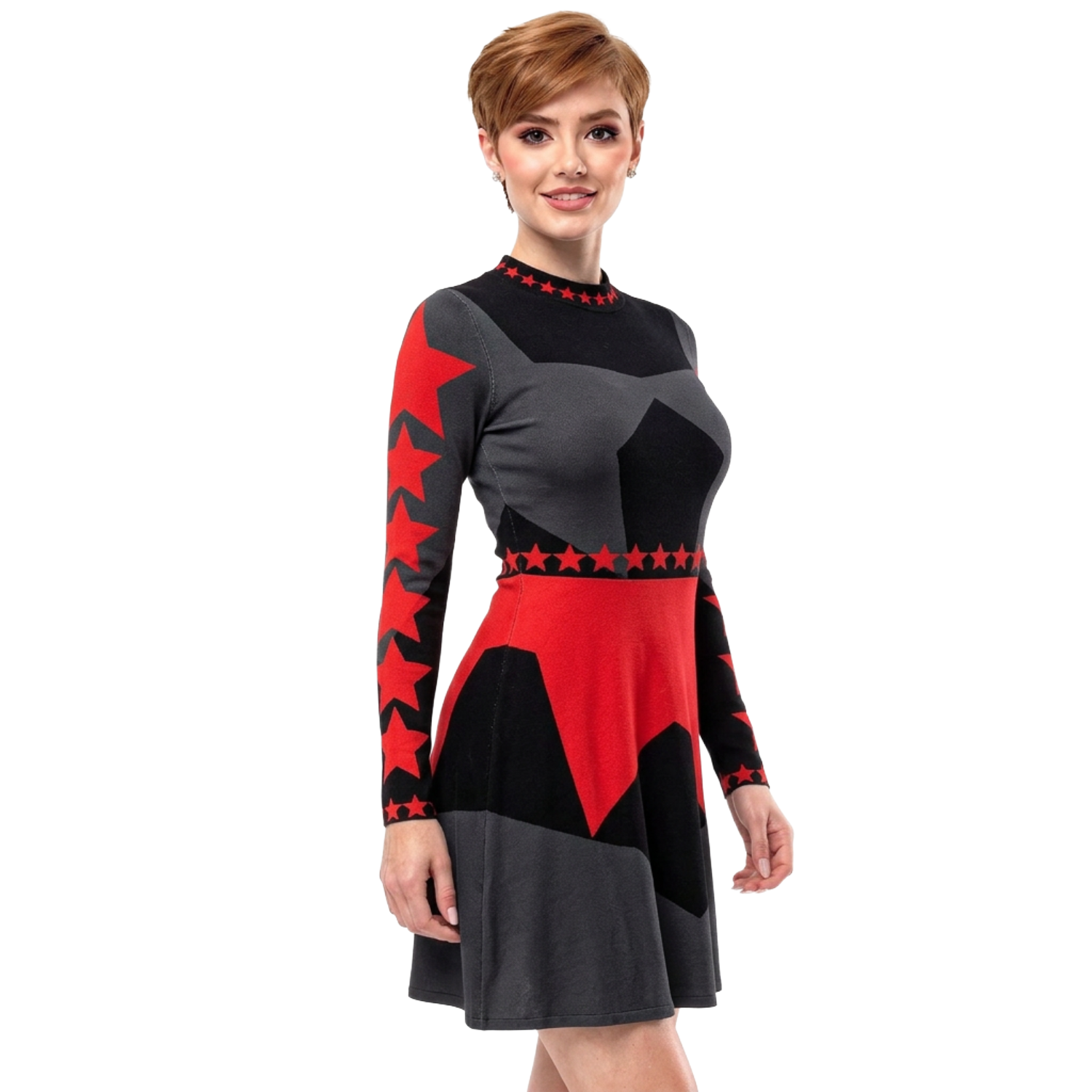 Long Form Dress (Crimson Star)