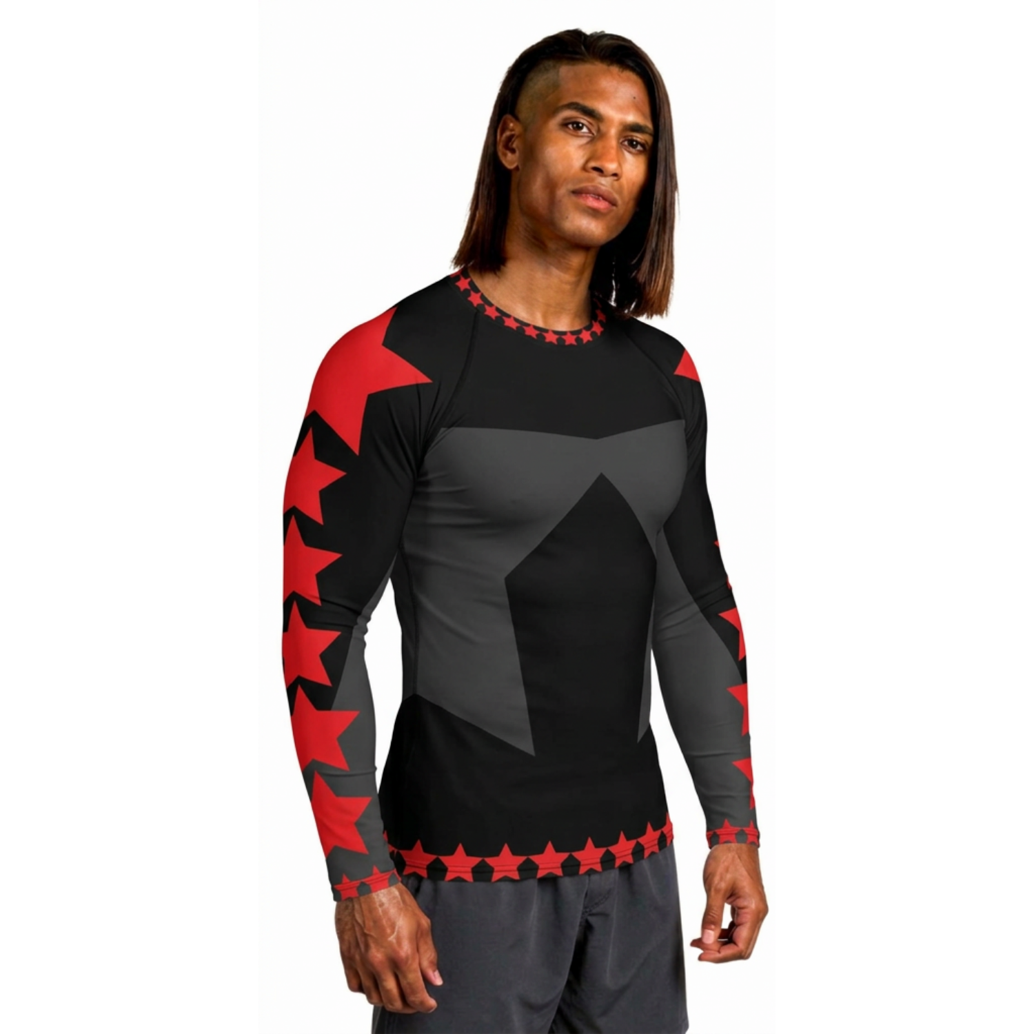 Men's Tech Long-Sleeve (Crimson Star)