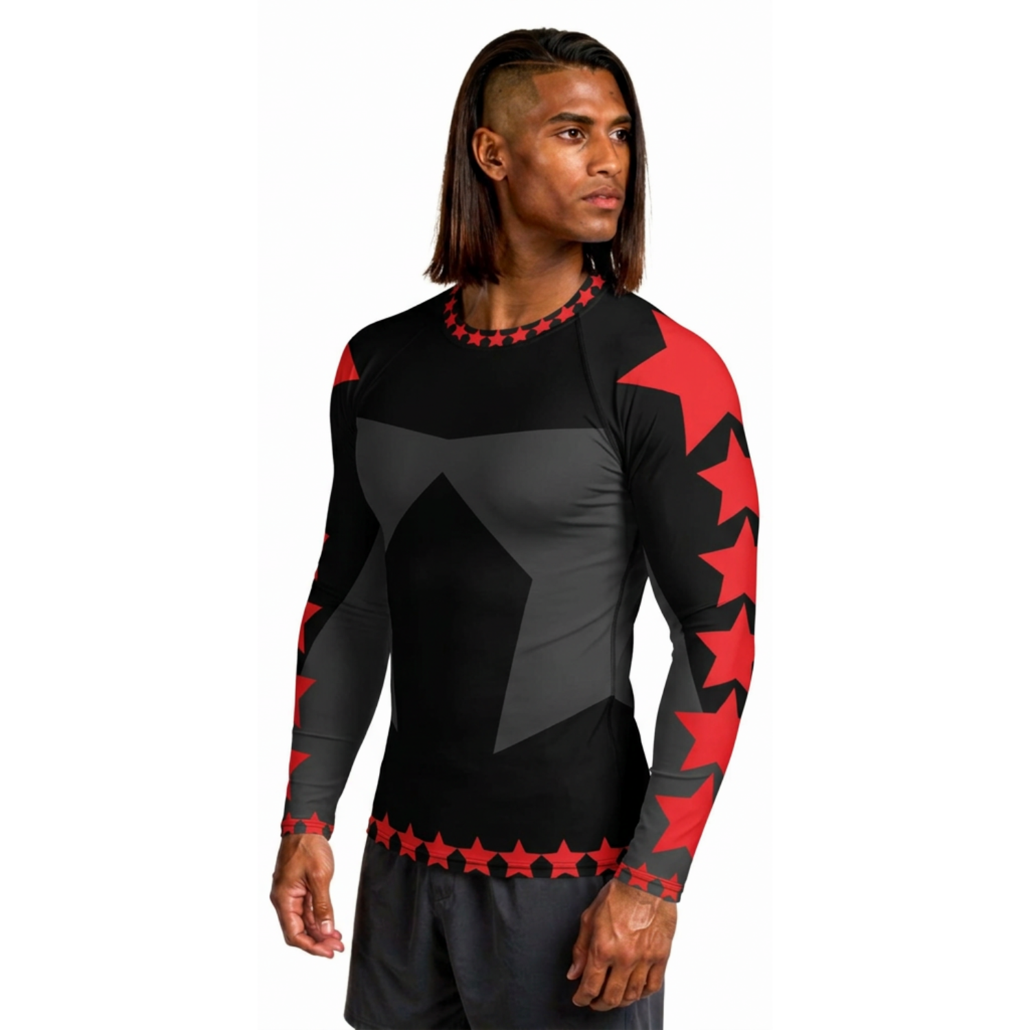 Men's Tech Long-Sleeve (Crimson Star)