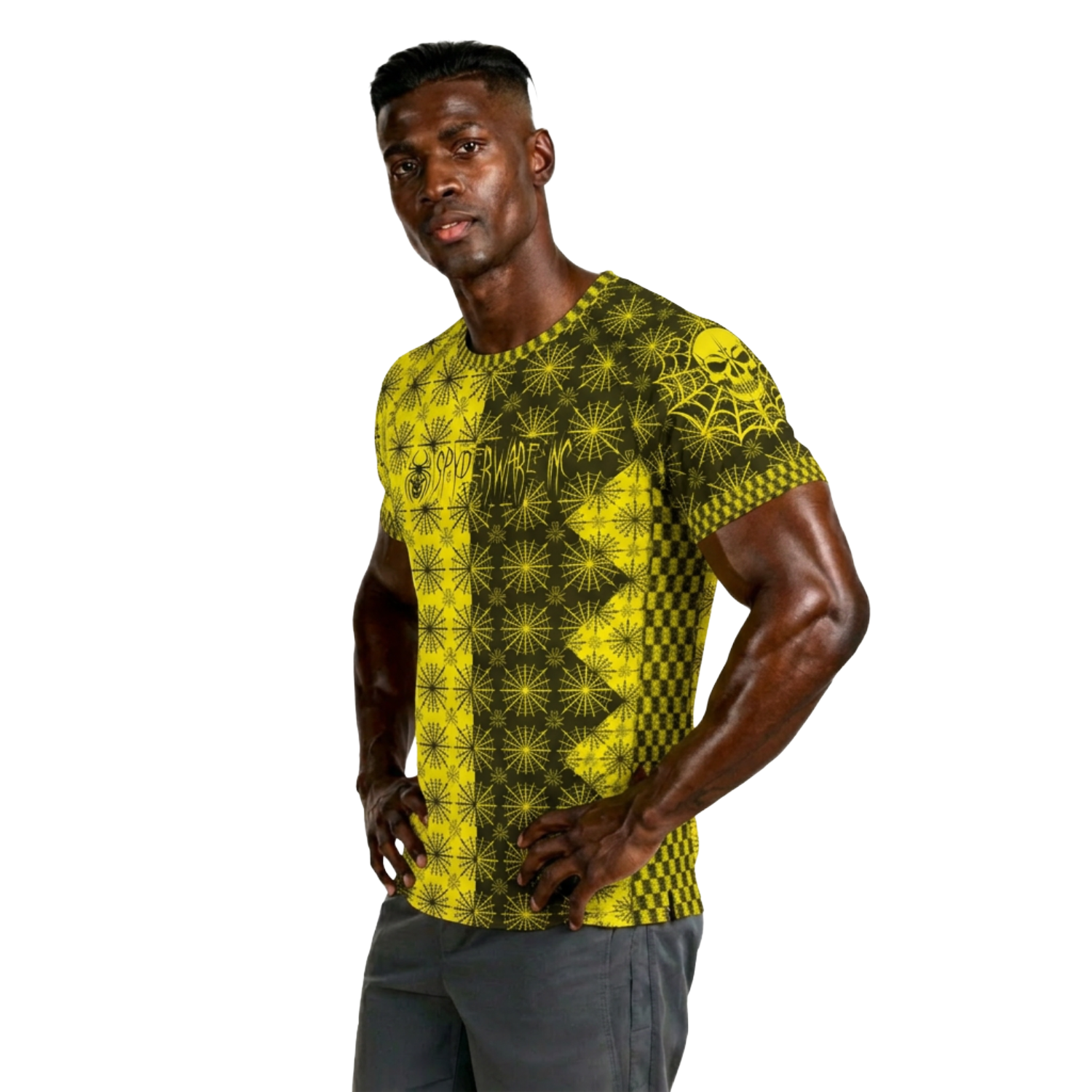 D036: Men's Short Sleeve Rash Guard (Yellow)